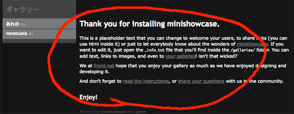 Thank you for installing...
