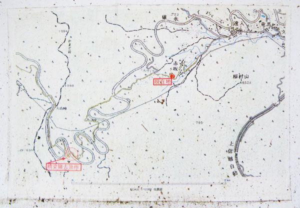 林道赤坂線橋梁撤去案内図