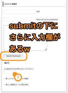 submitボタンよりも後にまだ入力欄がある