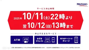 みずほ銀行サービス休止告知：YouTube広告