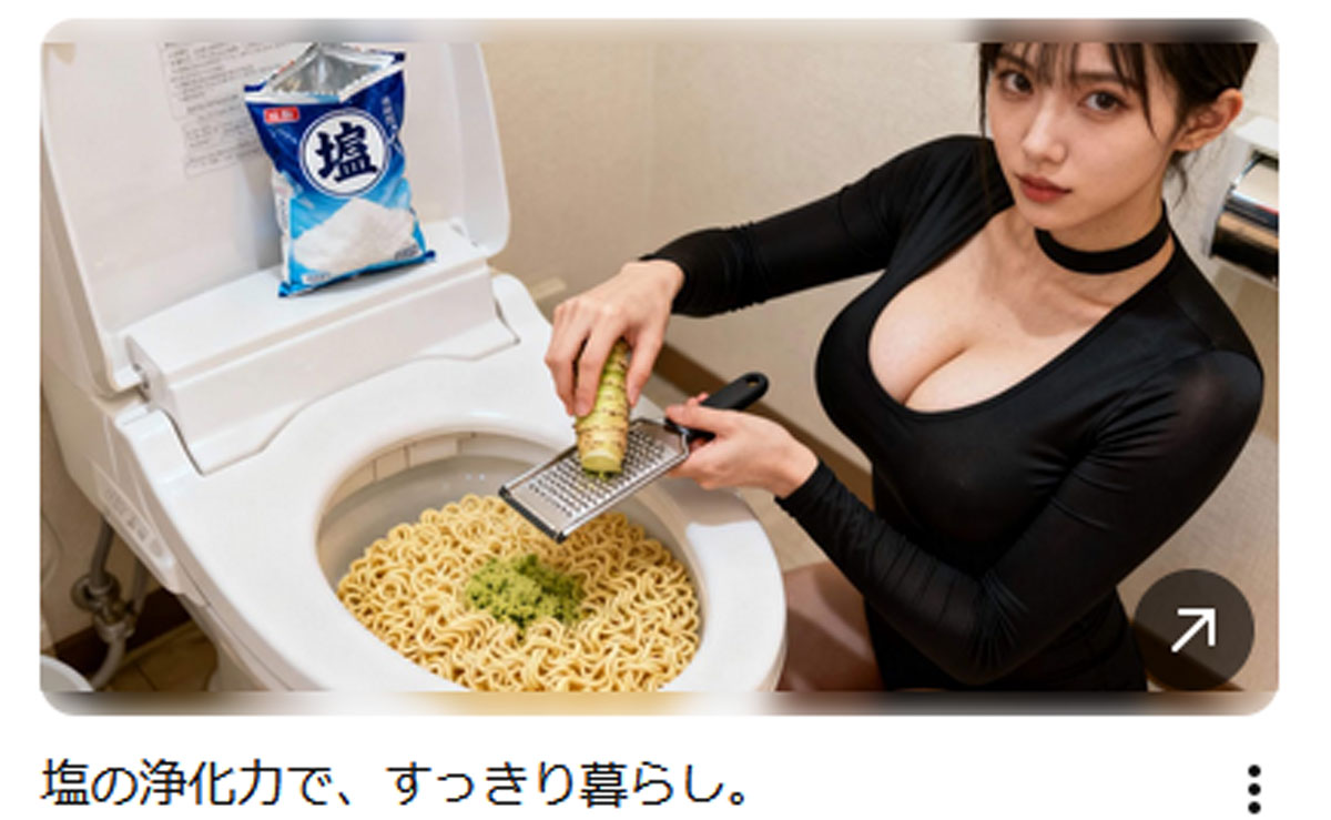 怪しいAIお姉さんによる詐欺広告例